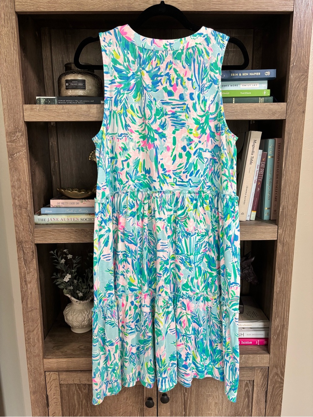 Lilly Pulitzer Lorina Tiered Swing Dress, Blue Ibiza, Size M - Picture 4 of 4
